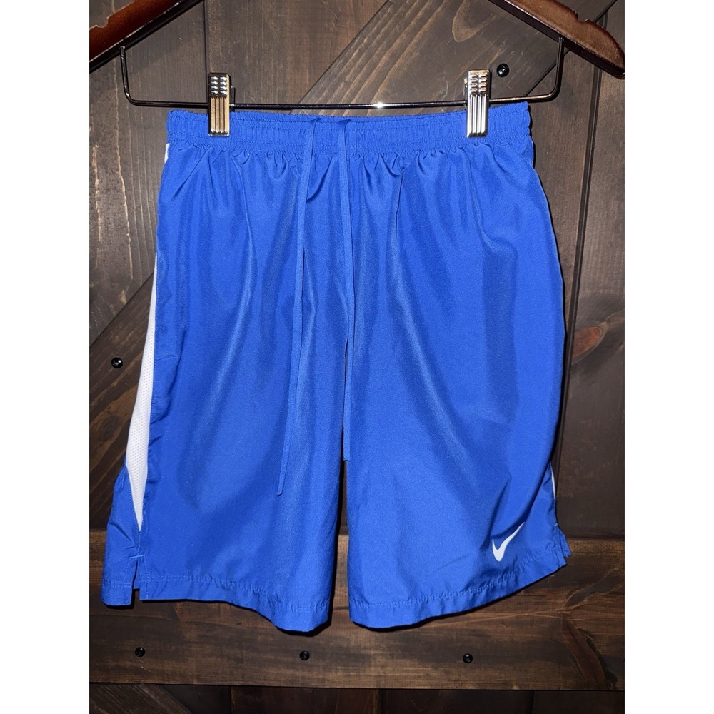 Nike Boys Sz Small S 8 Swim Trunks Shorts Royal Blue White Lined‎